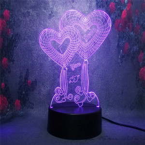 Decoración del hogar regalo de San Valentín te amo <span class=keywords><strong>dulce</strong></span> amante corazón ilusión 3d de <span class=keywords><strong>la</strong></span> habitación de los niños amor led de luz de <span class=keywords><strong>la</strong></span> noche - Product Image 5