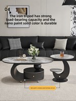 Table Basse Mobile Minimaliste Moderne en Métal avec Rangement pour Petits Appartements, Nécessite l'Assemblage