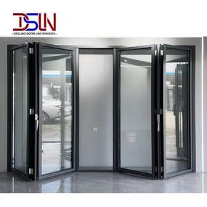 Puertas Plegables de Patio Interiores Modernas y Minimalistas de Aleación de Aluminio, Estándar NFRC, Vidrio Templado Doble, Garantía de 5 Años, Gran Venta - Product Image 1