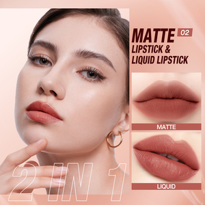 <span class=keywords><strong>O</strong></span>.TWO.<span class=keywords><strong>O</strong></span> 2-en-1 Brillant à Lèvres Fini Mat Glaçage Rouge à Lèvres Liquide Imperméable Longue Tenue 8 Couleurs Maquillage des Lèvres pour Grossistes - Product Image 4