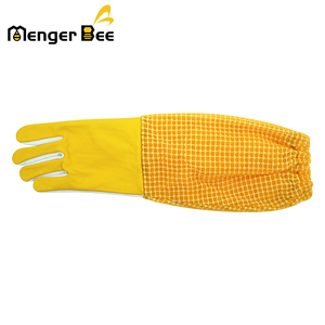 Guantes de abeja de miel de cuero amarillo de alta calidad Mangas transpirables totalmente antimordeduras con forro de algodón Nueva condición - Product Image 3