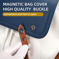 Mochila de Viaje SEWAFOX para Hombre, Impermeable, de Cuero PU, Gran Capacidad, Estilo Retro, con Cordón, para Computadora y Uso Diario