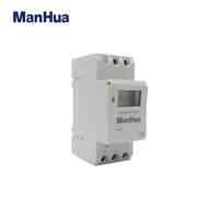 Minuteur numérique programmable hebdomadaire 24h Manhua MT15 16A 220V avec installation sur rail DIN
