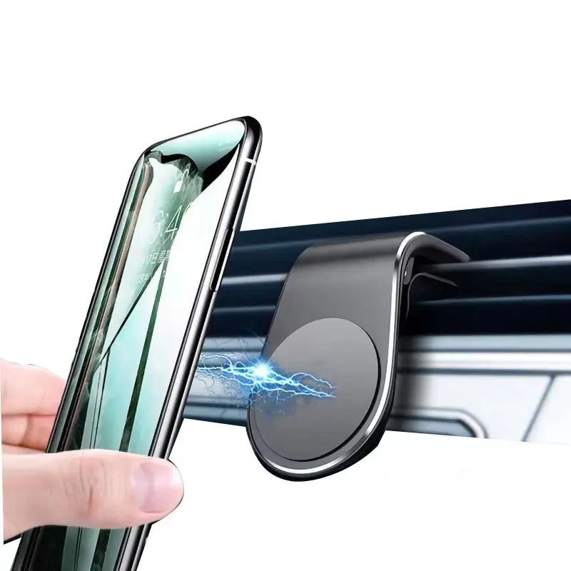 2021 Hot Sell Vent Clip L Shaped 360 Rotating Anti-shake high Magnet phone holder Grip car phone holder