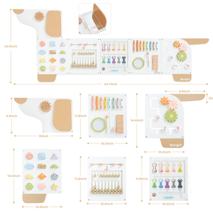 Panneaux de mur d'activités Montessori sensoriels pour chien blanc, mobilier de salle de jeux éducatif pour tout-petits pour garderie - Product Image 2