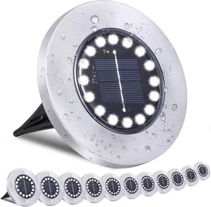 <span class=keywords><strong>Lampe</strong></span> solaire LED sans fil à encastrer pour terrasse, <span class=keywords><strong>jardin</strong></span>, énergie solaire, lampadaire encastré à piquet en acier inoxydable - Product Image 6