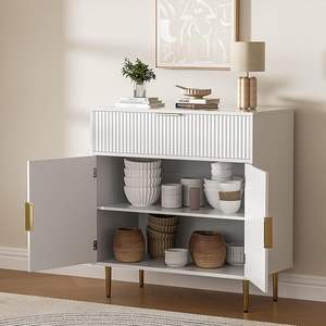 Kahve Bar dolabı ile <span class=keywords><strong>2</strong></span> kapı ve çekmece büfe büfe ayarlanabilir raflar ile Accent likör dolabı depolama beyaz - Product Image 6