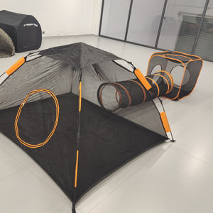 Kangna Tragbares Atmungsaktives Katzen-Spielhaus Zelt mit <span class=keywords><strong>Pop</strong></span>-<span class=keywords><strong>up</strong></span>-Tunnel Abnehmbar Waschbar Kartonverpackt für Innen-/Außenbereich - Product Image 6