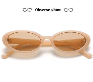 UV Protection Retro Oval <b>Sunglasses</b> for Women High Quality <b>Blue</b> Photochromic Lenses Customizable Trendy Star Hot Transparent Red - Product Image 5