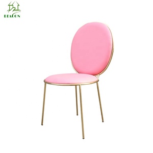 Gran ronda <span class=keywords><strong>de</strong></span> vuelta sin brazos latón Silla <span class=keywords><strong>de</strong></span> comedor con PU asiento - Product Image 4