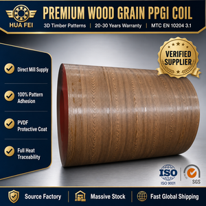 Precio de Fábrica, Panel de Techo Metálico Pintado, Prepintado con PVDF/PE, Recubierto de Color, Galvanizado PPGL Z40 <span class=keywords><strong>60</strong></span> EN, Grosor de 0.12-1mm - Product Image 3