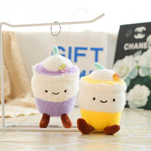 Peluche de 13 cm, suave, con forma 3D, estilo dibujos animados, de té de burbujas Boba, frutas y café con leche, con luz, para llavero y colgante de bolso - Product Image 4