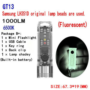 Светодиодный фонарь GT13 T6 для селфи, 1000 люмен, мощный, перезаряжаемый, водонепроницаемый, с синим и УФ-светом, для кемпинга и экстренных ситуаций - Product Image 6