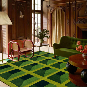 Tapis d'échiquier médiéval français salon chambre avancée couverture de lit canapé tapis de sol - Product Image 2
