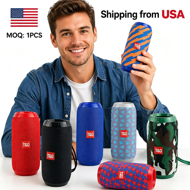 USA Shipped TG117 Smart Wired Speaker IPX-7 Waterproof 500-1000mAh Portable Subwoofer Memory Card for Outdoor Audio Player