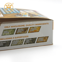 Boîte d'emballage en carton pliable OEM, gaufrage, laminage mat, personnalisable, recyclable, écologique, pour barres protéinées, noix, chocolat