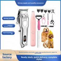 Kit de Toilettage Professionnel pour Animaux, Tondeuse Électrique Puissante avec Affichage Numérique, pour Toilettage Complet des Grands Chiens