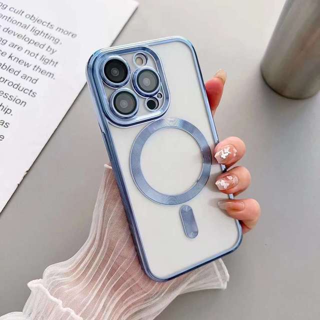 Electroplated Plated Mag Net Shockproof Cell Cover Magnetic Phone case for iphone 16 15 14 Pro Max