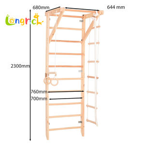 סולם סוואדיש קיר סולם ברים לקופה מתעמלת ילדים עץ ספורט ספורט כושר ביתי אימון קיר רכוב בר - Product Image 2