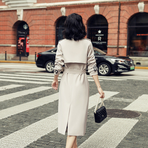 <strong>Ladies</strong> Stylish Long Clothing Streetwear Polyester <strong>Lightweight</strong> Turndown Collar Women's Trench <strong>Coats</strong> Vintage Factory - Product Image 5