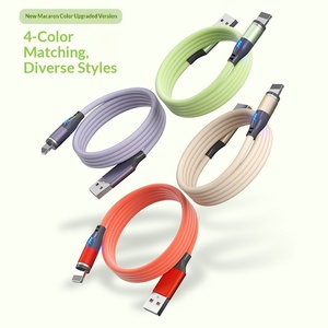 Cable de Datos Magnético para Comercio Exterior Transfronterizo, Verde, 1 m, Macaron, Carga Súper Rápida, Tres en Uno - Product Image 4