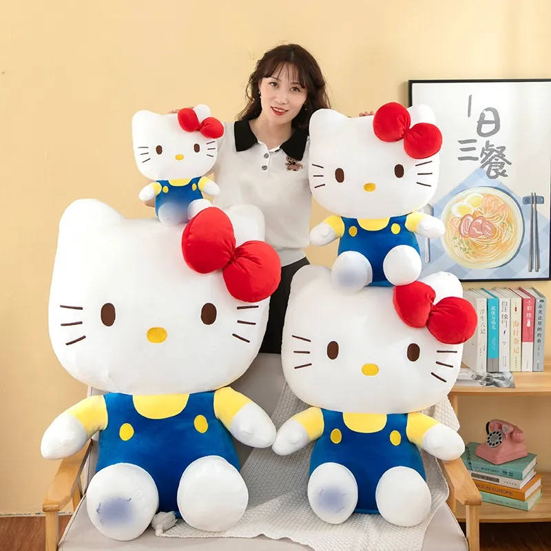 Boneka anak kucing kustom Hello boneka kucing rok merah muda bantal tidur anak perempuan kucing boneka kucing Hello KT mainan kucing lucu Kitty