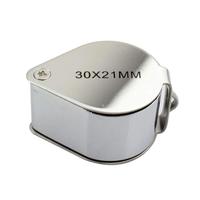 Wholesales 10x21mm Glass Jeweler Loupe Loop Eye Magnifier Magnifying Glasses Metal Body Silver