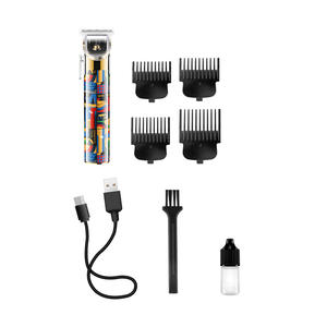 เครื่องตัดผมโคเมอิ KM-MAX5087 ใบมีดสแตนเลสแบบชาร์จ USB ดีไซน์ลายกราฟฟิตีโปร่งใส - Product Image 3