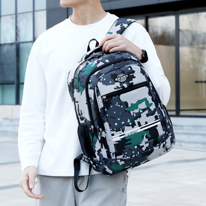New cross-border trendy cool camo print wear-resistant transparent multi-compartment large-capacity <b>backpack</b> - Product Image 3