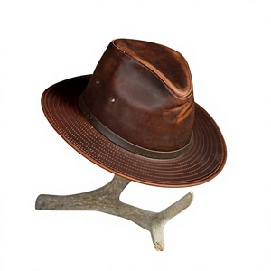 100% Genuine Leather Fashion Cowboy <b>Hat</b> Custom Sizes Lightweight for Travel Beach Casual & Cycling Adventures-Unisex All Seasons - Product Image 4