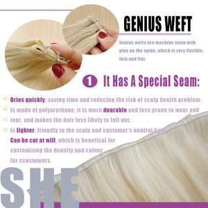 ผมต่อจากรัสเซียของมนุษย์บริสุทธิ์100จากโรงงานเธอผมต่อแบบรัสเซียผ้าทอที่มองไม่เห็นอัจฉริยะสีน้ำตาลอ่อนปลายหนา - Product Image 5