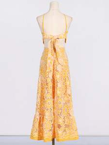 Alla moda eleganti con scollo a schiena scoperta senza maniche <span class=keywords><strong>fiori</strong></span> Casual Slip abiti da festa <span class=keywords><strong>Midi</strong></span> donna - Product Image 4