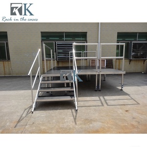 Plataforma de Escenario para Exteriores con Barandillas, Escenario de Aluminio con Altura Ajustable - Product Image 4