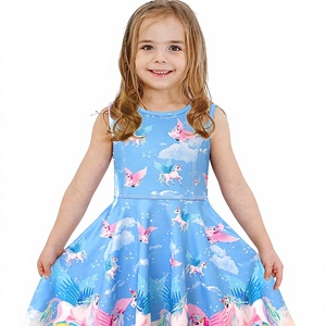 <span class=keywords><strong>Vestido</strong></span> Estampado LaBeca para Niñas, Sin Mangas, para Bebés, Niñas Pequeñas y Grandes, Diseño de Unicornio y Sirena, Casual - Product Image 1