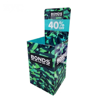 Présentoir de bacs de sol en carton ondulé pliable à impression personnalisée pour supermarché