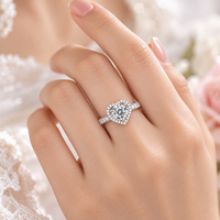 Bague en argent sterling S925 1CT, nouveau diamant de laboratoire en moissanite, cœur, classique, mode, bijoux de mariage