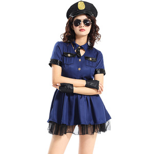 Robe de costume de navigatrice bleu marine pour femme avec chapeau, tenue de cosplay pour fête d'Halloween - Product Image 6