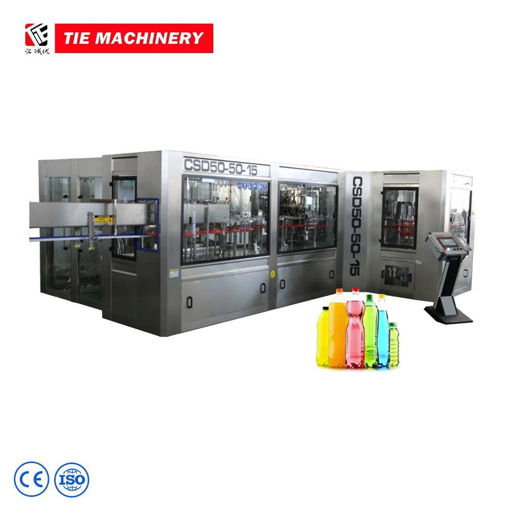 Aseptic 3 In 1 Capping Washing Plastic Bottle Carbonated Liquid Beverage Filling Machine