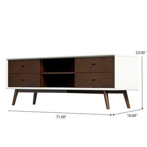 Mueble de TV Moderno y Lujoso de 4 Puertas, en Madera de Nogal Blanco, para Televisores de hasta 72 Pulgadas, para Decoración de Sala de Estar - Product Image 5