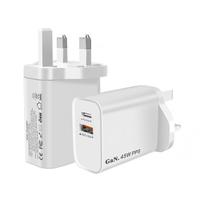 Cargador USB C de 45W, Cargador Rápido de Pared con 2 Puertos, Mini Cargador de Pared USB C con Tecnología GaN para Galaxy S23 Ultra, iPhone, iPad