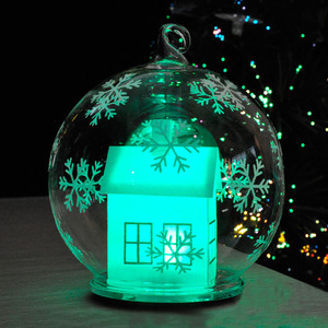 2024 decoración navideña vacía esfera navideña blanca Lisa adornos bola de cristal - Product Image 3