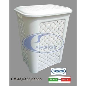Cesto Portabiancheria Arianna 43.5x33.5x55h in Colore Bianco - Product Image 1