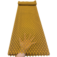 Dentelle jaune NI.AI avec pierres, nouveau tissu guipure uni, tissu soluble dans l'eau, tissu cupion pour robe de mariée pour femmes