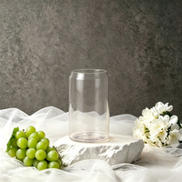 Verre à bière en plastique PET incassable en forme de canette, gobelet transparent incassable pour bar, fête, extérieur, logo personnalisé