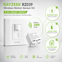 Kit Saklar Sensor Gerak Nirkabel 2.4GHz PIR dengan Penerima untuk Kontrol Pencahayaan Rumah Pintar