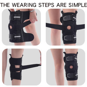 Rodillera Articulada Ajustable con Soporte <span class=keywords><strong>para</strong></span> el Dolor de <span class=keywords><strong>Rodilla</strong></span>, Estabilizadores Laterales y Bisagras Metálicas Extraíbles - Product Image 4