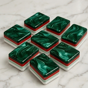 Fichas <span class=keywords><strong>de</strong></span> Mahjong Verdes con Diseño <span class=keywords><strong>de</strong></span> Ondas <span class=keywords><strong>de</strong></span> Agua, Estilo Moderno, Americanas, para Fiestas <span class=keywords><strong>de</strong></span> Navidad y <span class=keywords><strong>Juegos</strong></span> <span class=keywords><strong>de</strong></span> <span class=keywords><strong>Entretenimiento</strong></span>, las Más Vendidas - Product Image 5