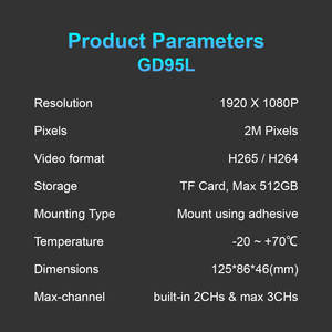 Cámara para Auto 4G+2G de 3 Canales, Grabadora de Video con Compresión H.265, Reconocimiento Facial por IA, WiFi, 3 Cámaras, ADAS, DMS - Product Image 2