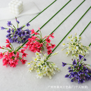 ช่อดอกอะกาแพนธัสสีม่วงน้ำเงินประดิษฐ์จาก Laixing สำหรับตกแต่งบ้านและงานแต่งงาน - Product Image 5