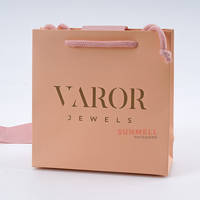 Mini sac cadeau commercial en papier rose de luxe pour la Saint-Valentin feuille chaude Logo estampé à chaud pour montres lunettes impression offset